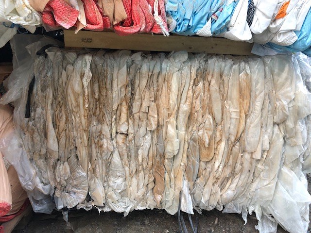 Recovered film bales showing their material condition